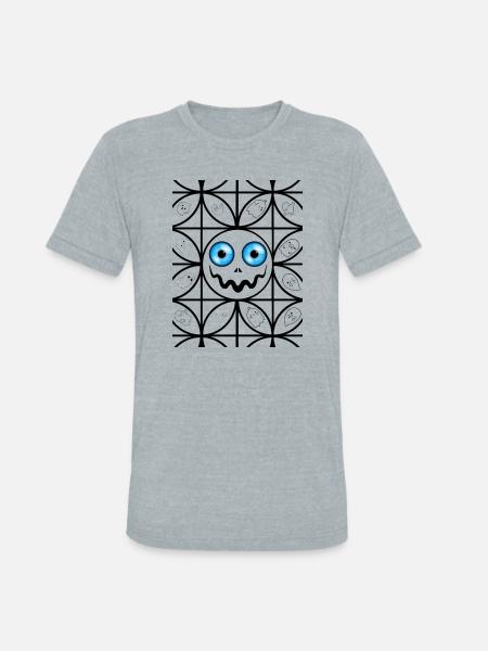 Scary faces - Unisex Tri-Blend T-Shirt - heather grey