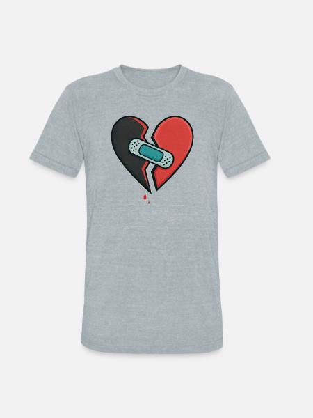 Mended Broken Heart - Unisex Tri-Blend T-Shirt - heather grey