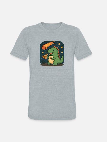Dinosaur Space Adventure Design - Unisex Tri-Blend T-Shirt - heather grey