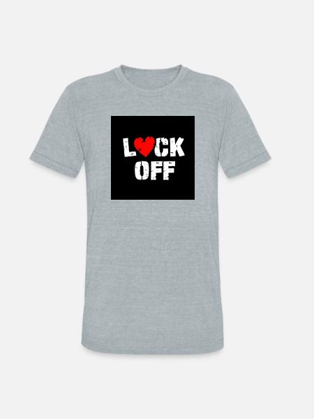 Heart Lock Off - Unisex Tri-Blend T-Shirt - heather grey