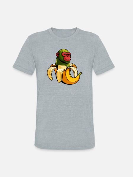 Chimpanzini Bananini Italian Brainrot Meme Art - Unisex Tri-Blend T-Shirt - heather grey