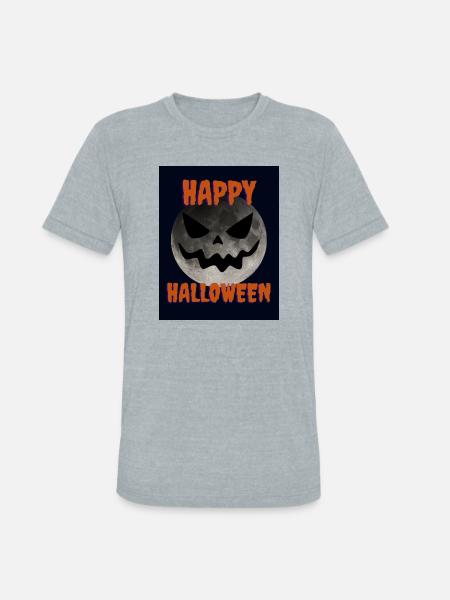 Happy Halloween - Unisex Tri-Blend T-Shirt - heather grey