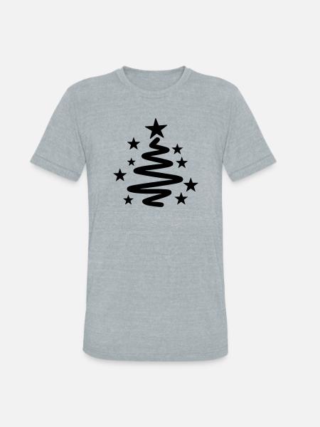 Spiral Star Christmas Tree - Unisex Tri-Blend T-Shirt - heather grey