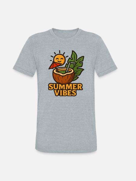 Sunlit Coconut Summer - Unisex Tri-Blend T-Shirt - heather grey