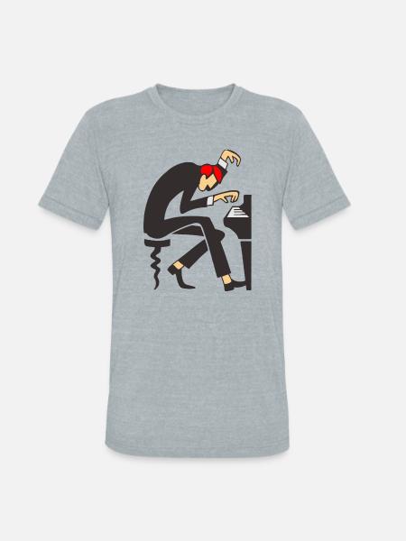 Piano Maestro Dizzy Pose - Unisex Tri-Blend T-Shirt - heather grey