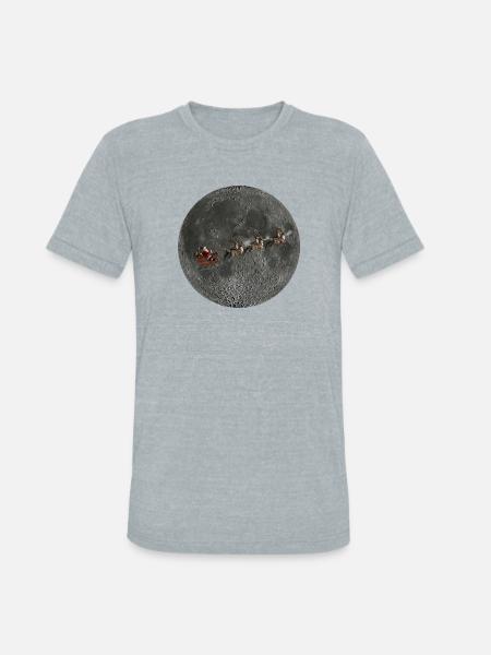Lunar Santa Sleigh Ride - Unisex Tri-Blend T-Shirt - heather grey