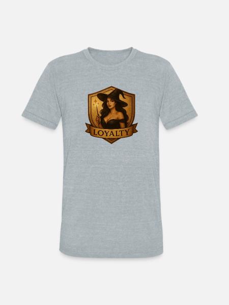 Witch Loyalty Shield Emblem - Unisex Tri-Blend T-Shirt - heather grey