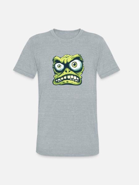 Gremlin Grin Tee - Unisex Tri-Blend T-Shirt - heather grey
