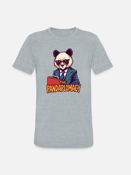 Pandaplomacy Suit Style - Unisex Tri-Blend T-Shirt - heather grey