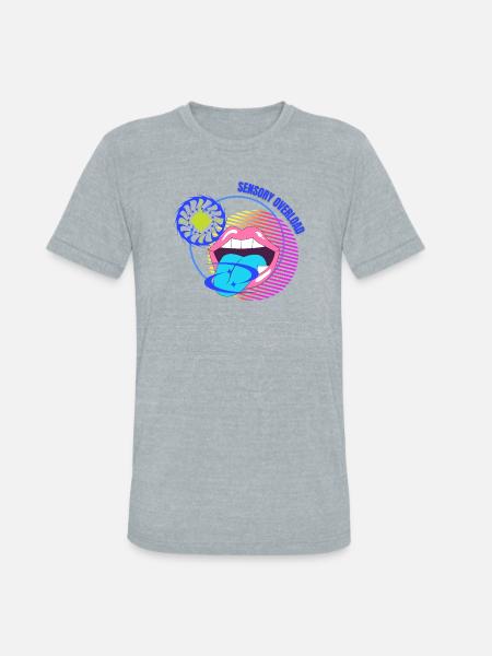 Sensory Overload Glitch Aesthetic - Unisex Tri-Blend T-Shirt - heather grey
