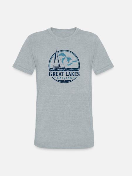 Great Lakes Sailing Logo - Unisex Tri-Blend T-Shirt - heather grey