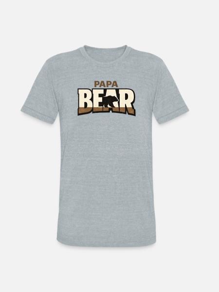 Papa Bear Rustic Logo - Unisex Tri-Blend T-Shirt - heather grey