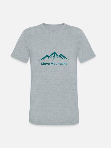 Move Mountains Mountain Crest Logo - Unisex Tri-Blend T-Shirt - heather grey