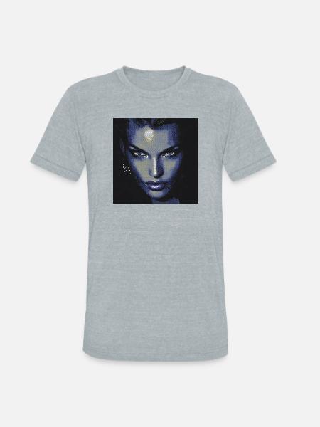 Midnight Halftone Femme Fatale - Unisex Tri-Blend T-Shirt - heather grey