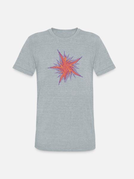 Cosmic Blossom – Fractal Art - Unisex Tri-Blend T-Shirt - heather grey