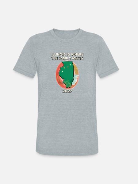 Illinois Family Map 2027 Reunion - Unisex Tri-Blend T-Shirt - heather grey