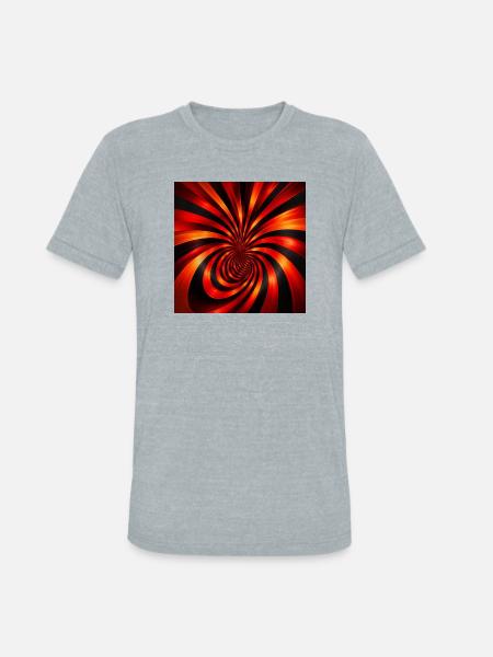 Crimson Spiral Ember - Unisex Tri-Blend T-Shirt - heather grey