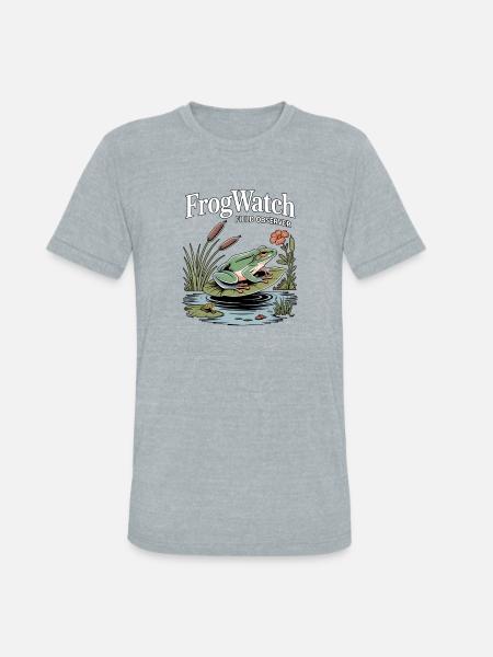 FrogWatch Field Observer Wetland - Unisex Tri-Blend T-Shirt - heather grey