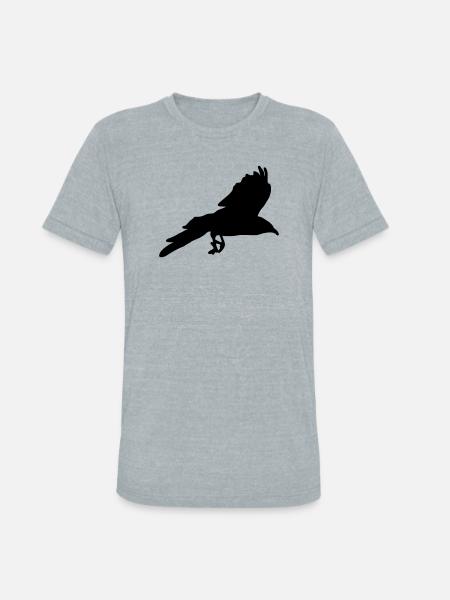 Raven, Crow - Unisex Tri-Blend T-Shirt - heather grey