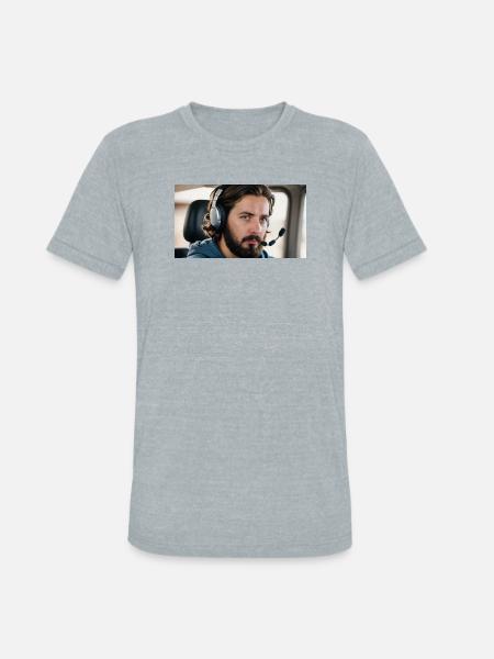 Cockpit Pilot Streamer - Unisex Tri-Blend T-Shirt - heather grey