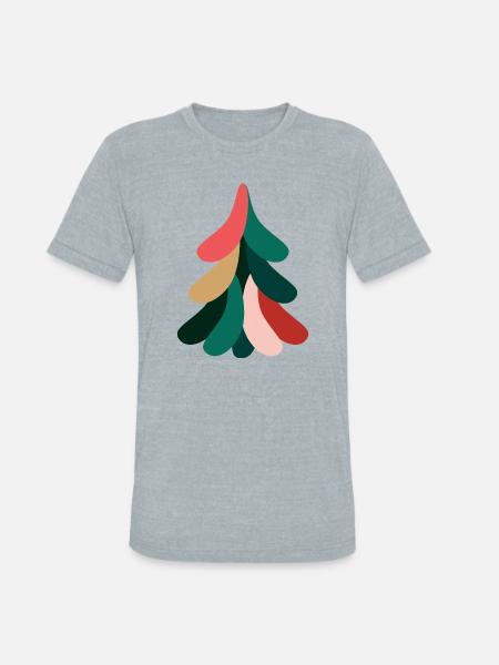 Vivid Abstract Evergreen – Christmas - Unisex Tri-Blend T-Shirt - heather grey