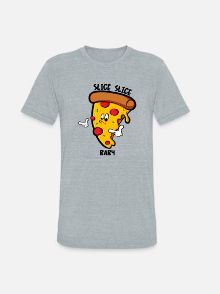 Pizza By The Slice - Unisex Tri-Blend T-Shirt - heather grey