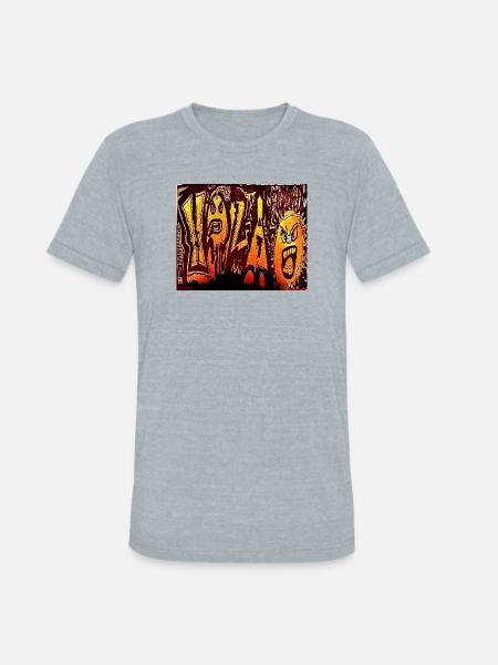 Inferno Graffiti Faces - Unisex Tri-Blend T-Shirt - heather grey