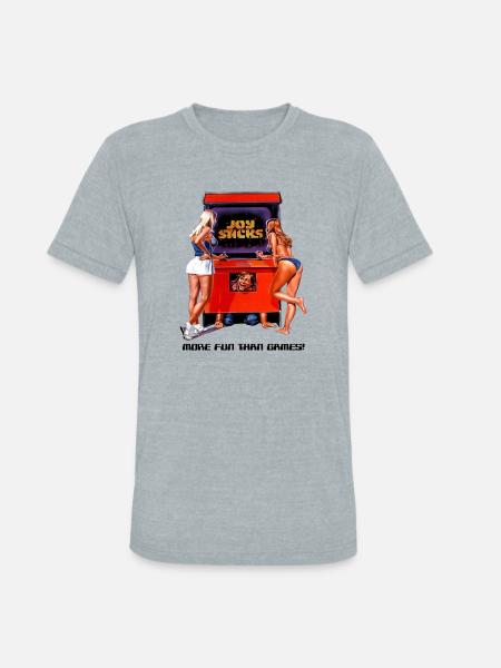 Joysticks Arcade - Unisex Tri-Blend T-Shirt - heather grey