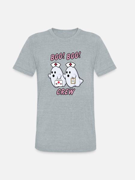Boo Boo Crew Nurse - Unisex Tri-Blend T-Shirt - heather grey
