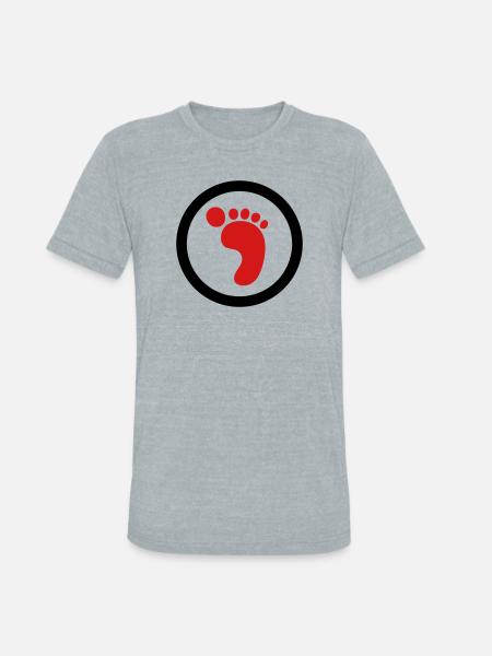 Foot Logo (2c) - Unisex Tri-Blend T-Shirt - heather grey