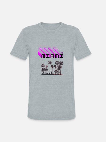 Miami beach - Unisex Tri-Blend T-Shirt - heather grey