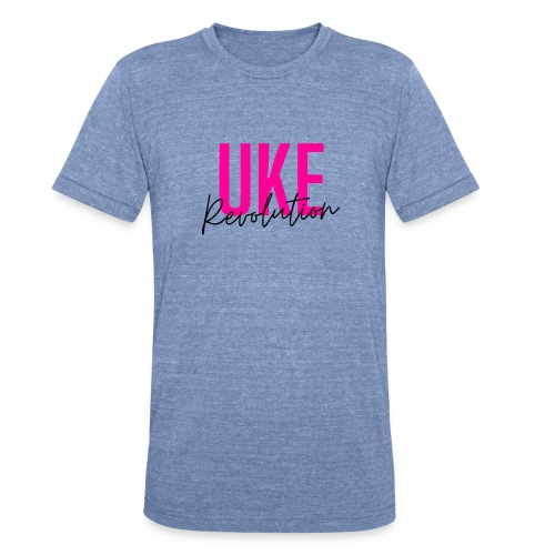 Front Only Pink Uke Revolution Name Logo - Unisex Tri-Blend T-Shirt