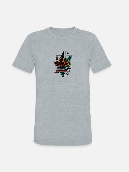 Unique flower design - Unisex Tri-Blend T-Shirt - heather grey