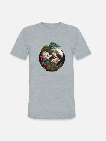 Bonsai Tree Terrarium - Unisex Tri-Blend T-Shirt - heather grey