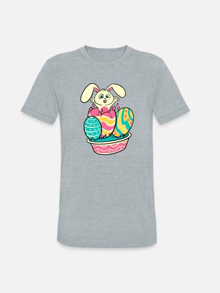 Surprise Bunny - Unisex Tri-Blend T-Shirt - heather grey