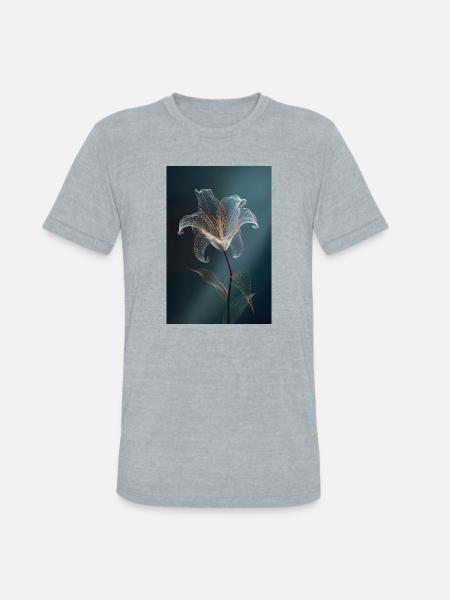 Luminous Lily Wireframe - Unisex Tri-Blend T-Shirt - heather grey
