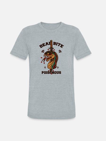 Snake And Dagger - Unisex Tri-Blend T-Shirt - heather grey