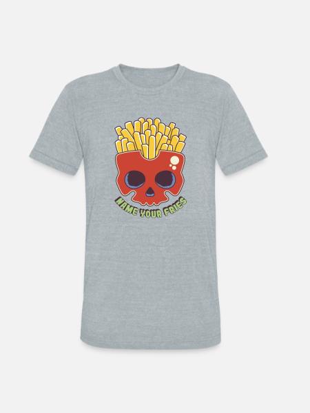 Poisoned Fries - Unisex Tri-Blend T-Shirt - heather grey