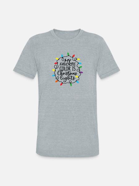 Christmas Lights - Unisex Tri-Blend T-Shirt - heather grey