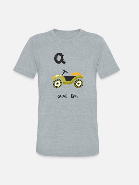 Q Is Quad Bike - Unisex Tri-Blend T-Shirt - heather grey