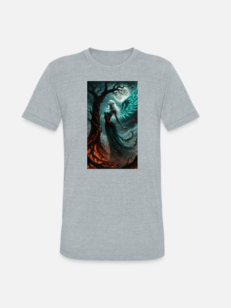 Moonlight Winged Elf - Unisex Tri-Blend T-Shirt - heather grey