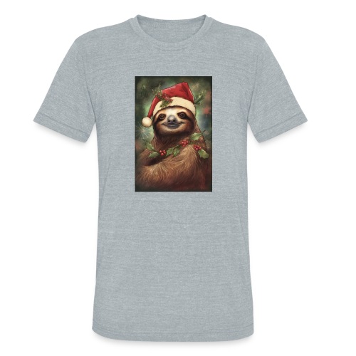 Christmas Sloth - Unisex Tri-Blend T-Shirt