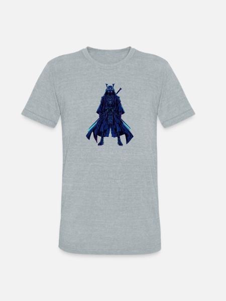 Neon Dread Samurai - Unisex Tri-Blend T-Shirt - heather grey