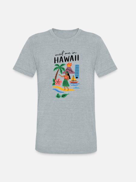 Hawaii Adventure Summer Tee - Unisex Tri-Blend T-Shirt - heather grey
