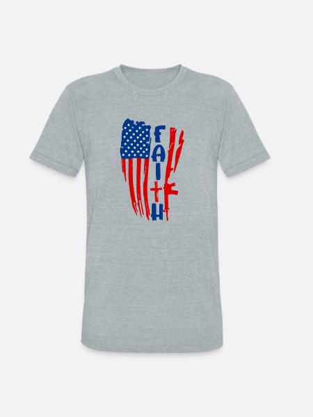 Faith in Red White Blue - Unisex Tri-Blend T-Shirt - heather grey