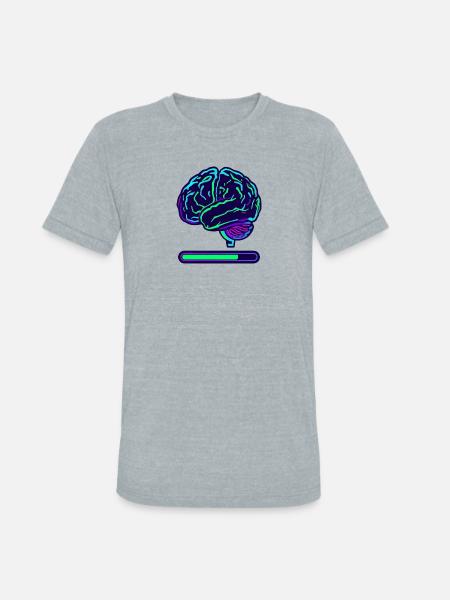 Neon Brain Progress Bar - Unisex Tri-Blend T-Shirt - heather grey