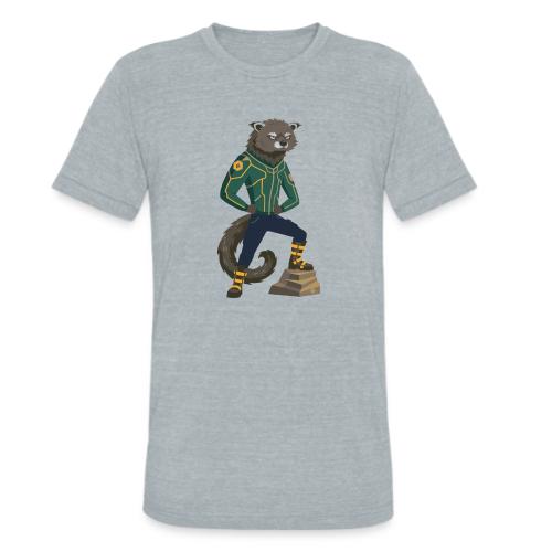 Raccoon Ranger in Neon Armor - Unisex Tri-Blend T-Shirt
