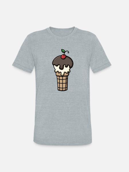 Ice cream cone - Unisex Tri-Blend T-Shirt - heather grey