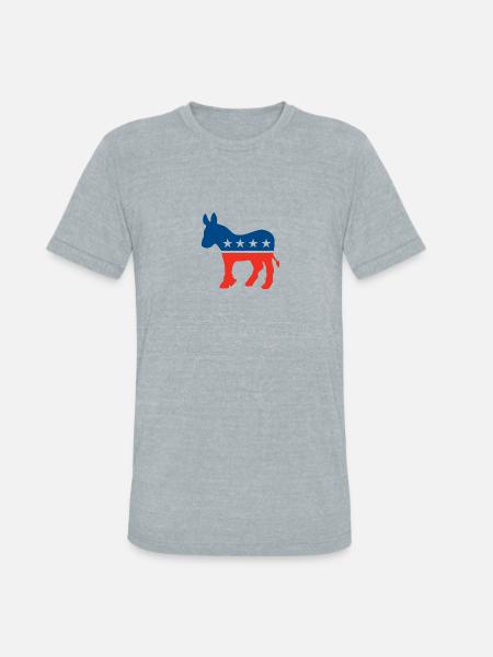 Democrat Logo - Unisex Tri-Blend T-Shirt - heather grey