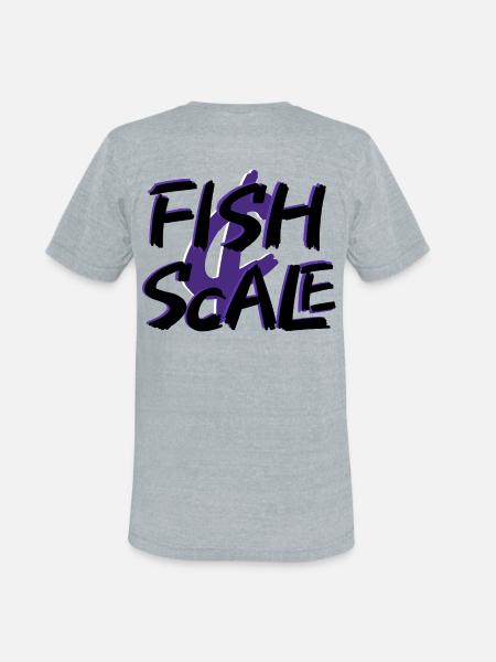 Purple Fish Sale Brush Art - Unisex Tri-Blend T-Shirt - heather grey